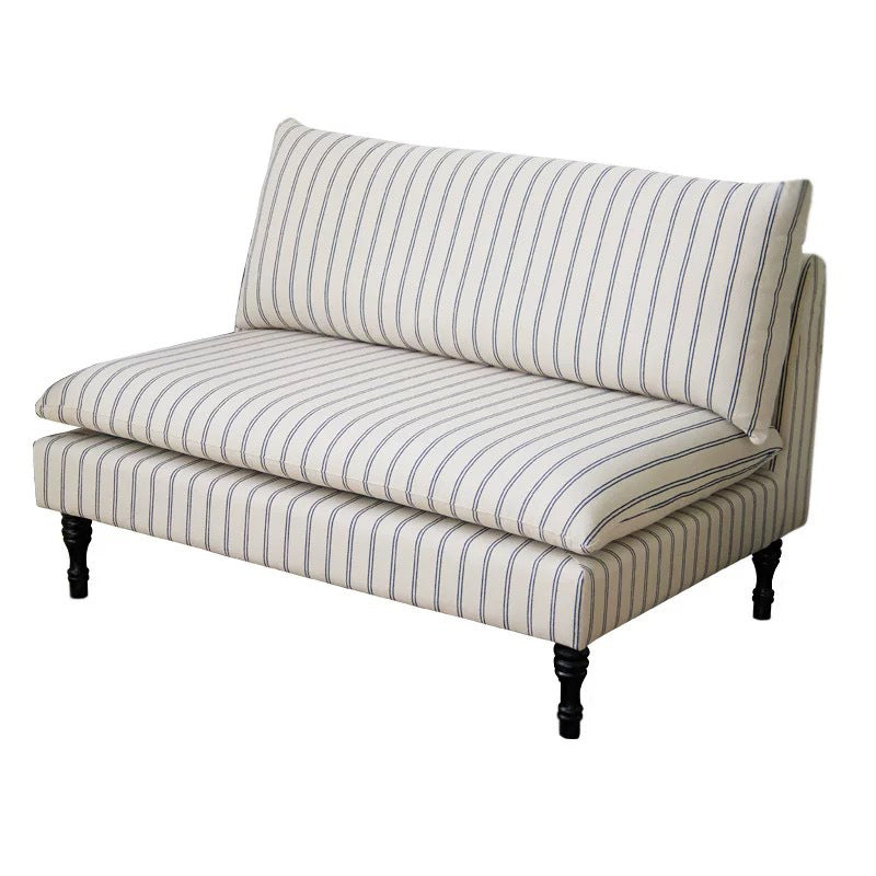 Traditional French Solid Wood Fabric Rectangular Cylindrical Accent Chair With Backrest For Living Room