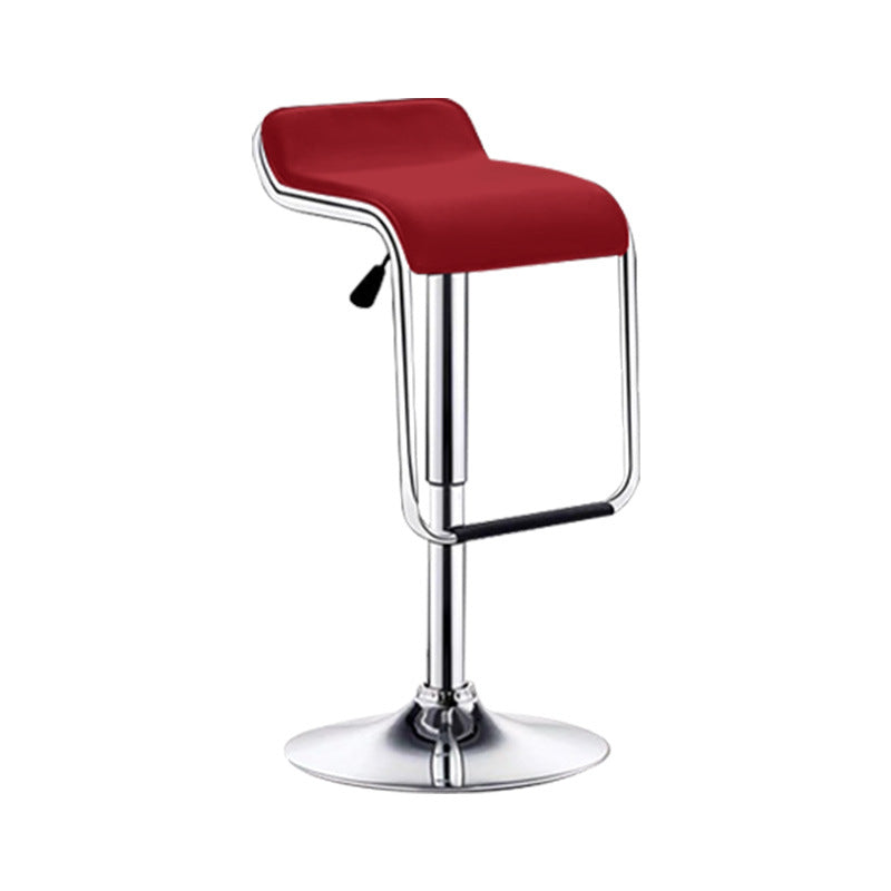 Contemporary Nordic MDF Iron Adjustable Curved Square Bar Stool For Living Room