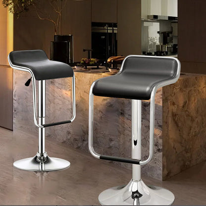 Contemporary Nordic MDF Iron Adjustable Curved Square Bar Stool For Living Room
