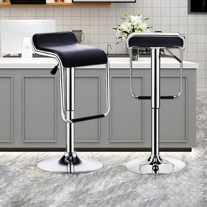 Contemporary Nordic MDF Iron Adjustable Curved Square Bar Stool For Living Room