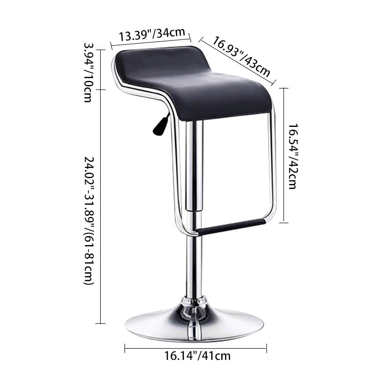 Contemporary Nordic MDF Iron Adjustable Curved Square Bar Stool For Living Room