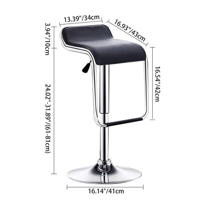 Contemporary Nordic MDF Iron Adjustable Curved Square Bar Stool For Living Room