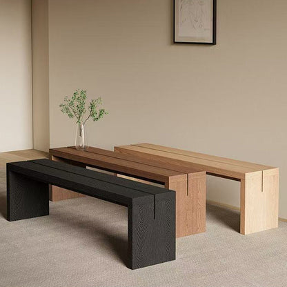Traditional Chinese Solid Pine V-Shaped Rectangular Sofa Bench For Living Room