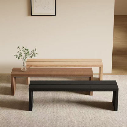 Traditional Chinese Solid Pine V-Shaped Rectangular Sofa Bench For Living Room