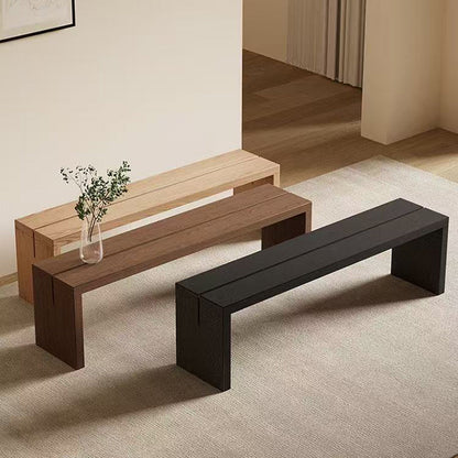 Traditional Chinese Solid Pine V-Shaped Rectangular Sofa Bench For Living Room
