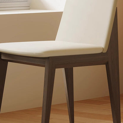Contemporary Scandinavian Ash Wood Microfiber Leather Square Dining Chair Backrest For Dining Room