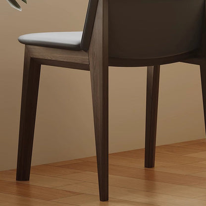Contemporary Scandinavian Ash Wood Microfiber Leather Square Dining Chair Backrest For Dining Room