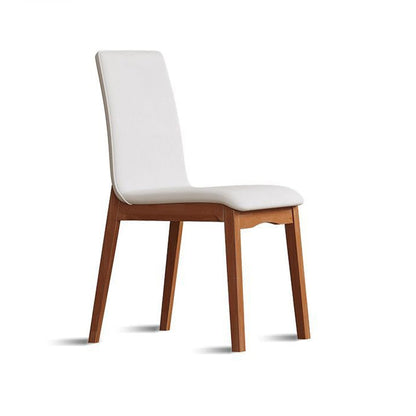 Contemporary Scandinavian Pine Wood Microfiber Leather Curved Square Dining Chair Backrest For Dining Room