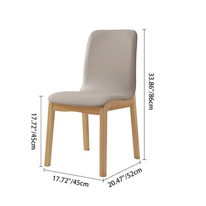 Modern Minimalist Microfiber Leather Rubberwood Square Dining Chair Backrest For Dining Room