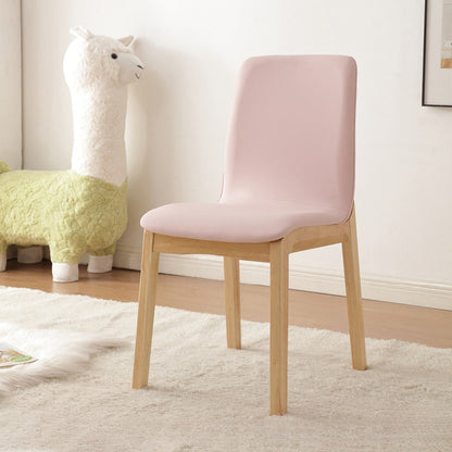 Modern Minimalist Microfiber Leather Rubberwood Square Dining Chair Backrest For Dining Room