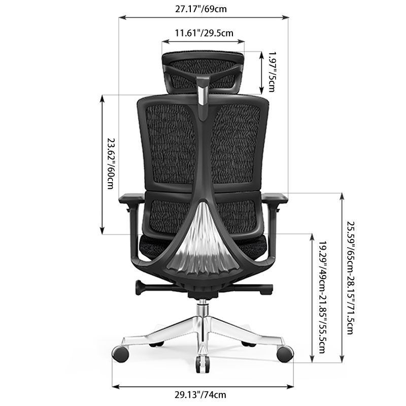 Modern Minimalist Ergonomic High Back Mesh Executive Desk Chair - Multi-Function Tilt 3D Armrests Office Chair For Home Office