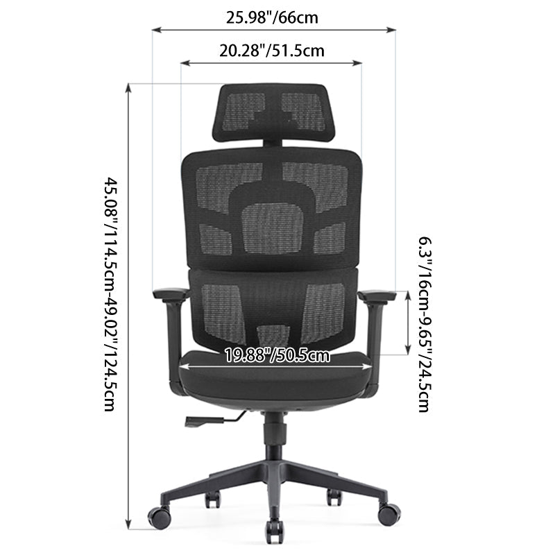 Modern Minimalist Durable High Back Desk Chair - Adjustable Headrest & Lumbar Support Office Chair For Home Office