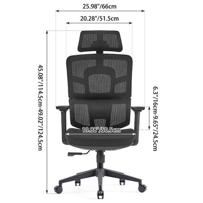 Modern Minimalist Durable High Back Desk Chair - Adjustable Headrest & Lumbar Support Office Chair For Home Office