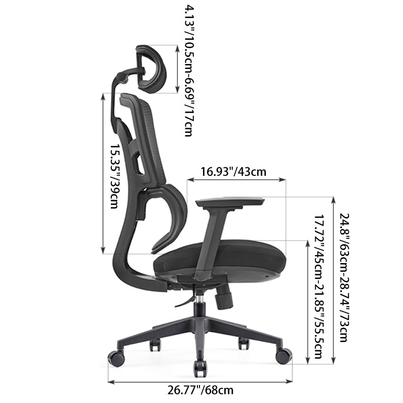 Modern Minimalist Durable High Back Desk Chair - Adjustable Headrest & Lumbar Support Office Chair For Home Office