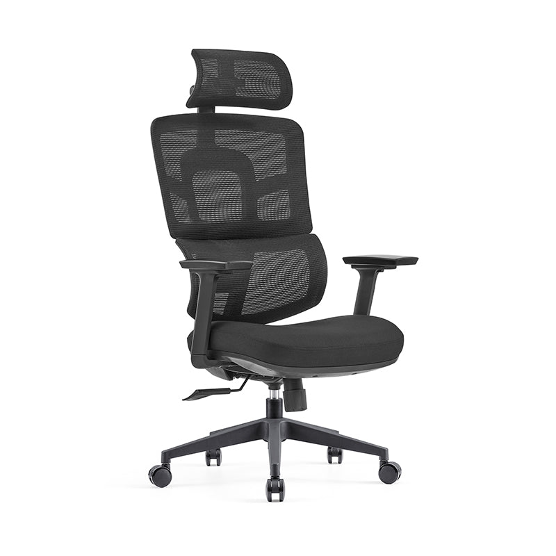 Modern Minimalist Durable High Back Desk Chair - Adjustable Headrest & Lumbar Support Office Chair For Home Office