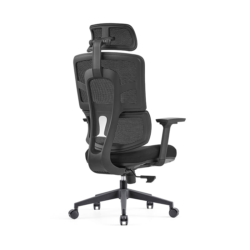 Modern Minimalist Durable High Back Desk Chair - Adjustable Headrest & Lumbar Support Office Chair For Home Office