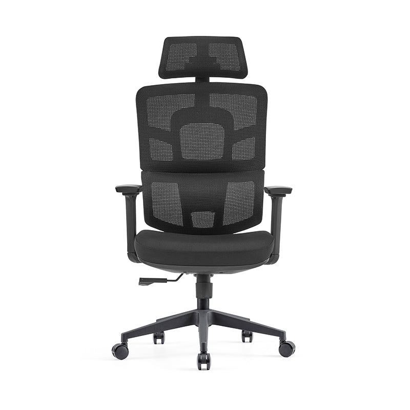 Modern Minimalist Durable High Back Desk Chair - Adjustable Headrest & Lumbar Support Office Chair For Home Office