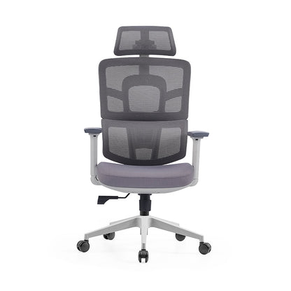 Modern Grey High Back Ergonomic Mesh Executive Office Chair - 3D Armrests Adjustable Headrest Desk Chair For Home Office