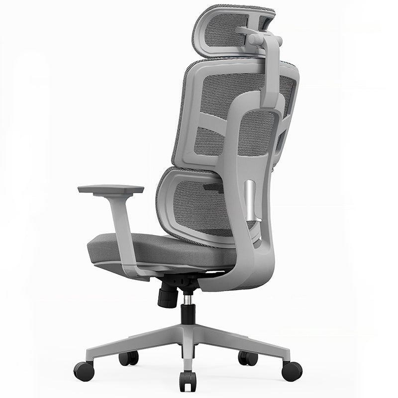 Modern Grey High Back Ergonomic Mesh Executive Office Chair - 3D Armrests Adjustable Headrest Desk Chair For Home Office