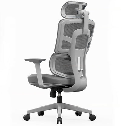 Modern Grey High Back Ergonomic Mesh Executive Office Chair - 3D Armrests Adjustable Headrest Desk Chair For Home Office