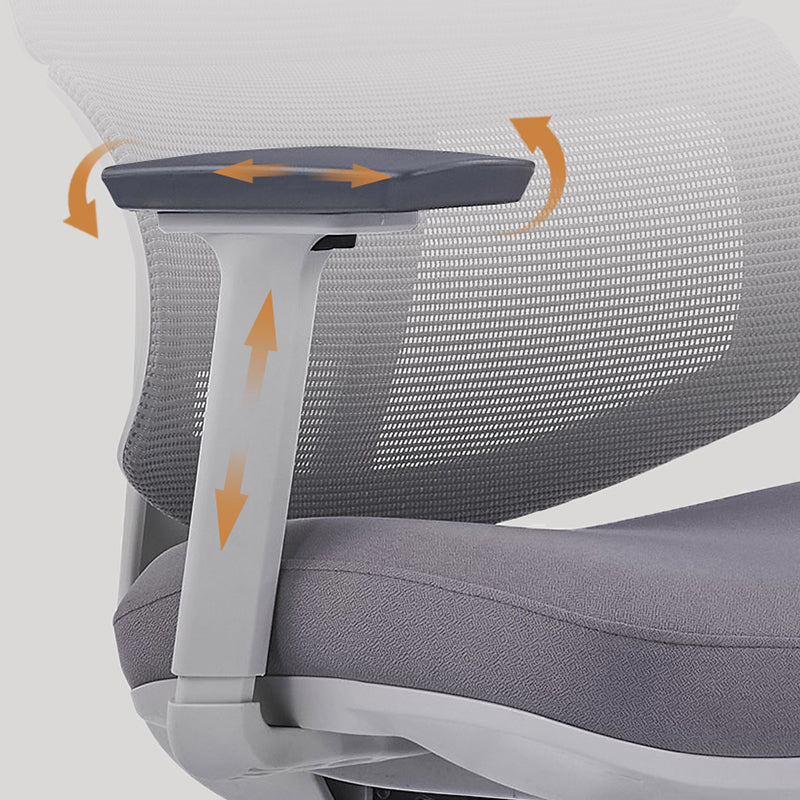 Modern Grey High Back Ergonomic Mesh Executive Office Chair - 3D Armrests Adjustable Headrest Desk Chair For Home Office