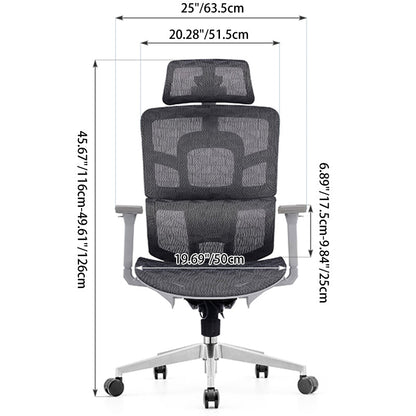 Modern Ergonomic High Back Mesh Grey Executive Office Chair - Adjustable 3D Armrests Lumbar Support Swivel Desk Chair For Home Office