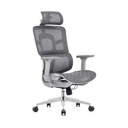 Modern Ergonomic High Back Mesh Grey Executive Office Chair - Adjustable 3D Armrests Lumbar Support Swivel Desk Chair For Home Office