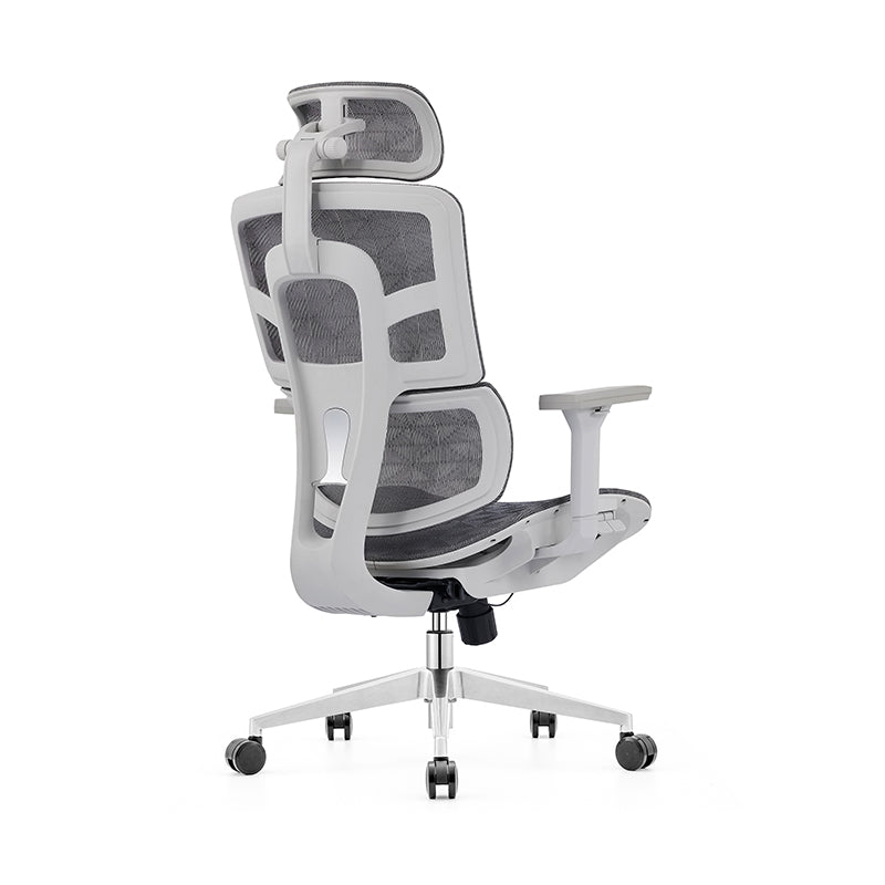 Modern Ergonomic High Back Mesh Grey Executive Office Chair - Adjustable 3D Armrests Lumbar Support Swivel Desk Chair For Home Office
