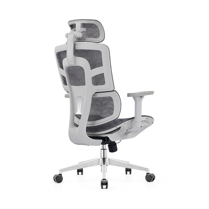 Modern Ergonomic High Back Mesh Grey Executive Office Chair - Adjustable 3D Armrests Lumbar Support Swivel Desk Chair For Home Office