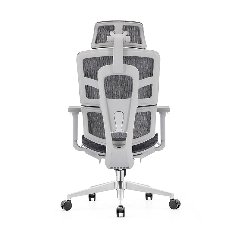 Modern Ergonomic High Back Mesh Grey Executive Office Chair - Adjustable 3D Armrests Lumbar Support Swivel Desk Chair For Home Office