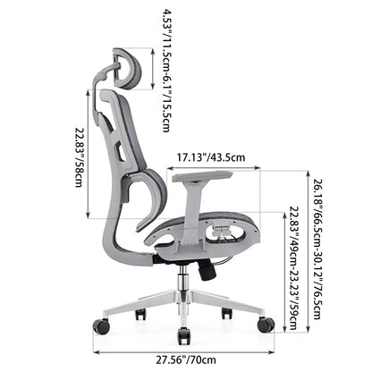 Modern Ergonomic High Back Mesh Grey Executive Office Chair - Adjustable 3D Armrests Lumbar Support Swivel Desk Chair For Home Office