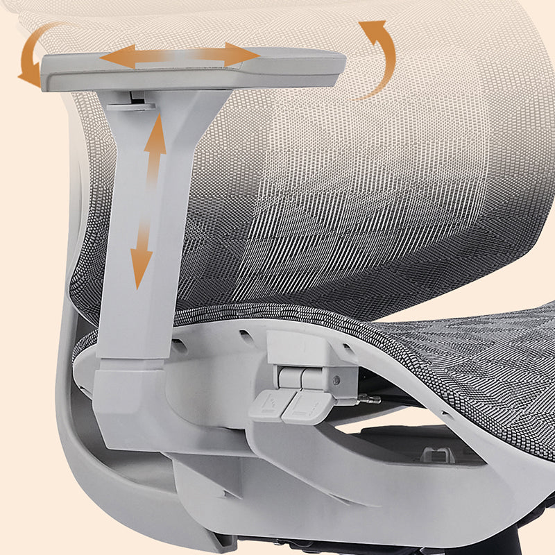 Modern Ergonomic High Back Mesh Grey Executive Office Chair - Adjustable 3D Armrests Lumbar Support Swivel Desk Chair For Home Office