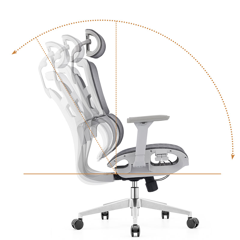 Modern Ergonomic High Back Mesh Grey Executive Office Chair - Adjustable 3D Armrests Lumbar Support Swivel Desk Chair For Home Office