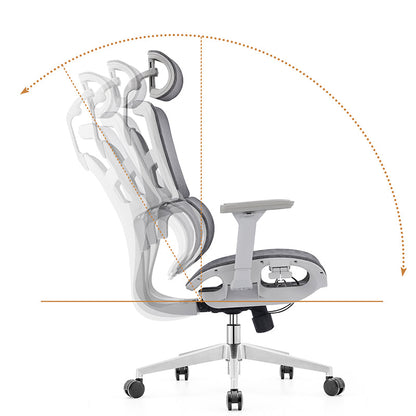 Modern Ergonomic High Back Mesh Grey Executive Office Chair - Adjustable 3D Armrests Lumbar Support Swivel Desk Chair For Home Office