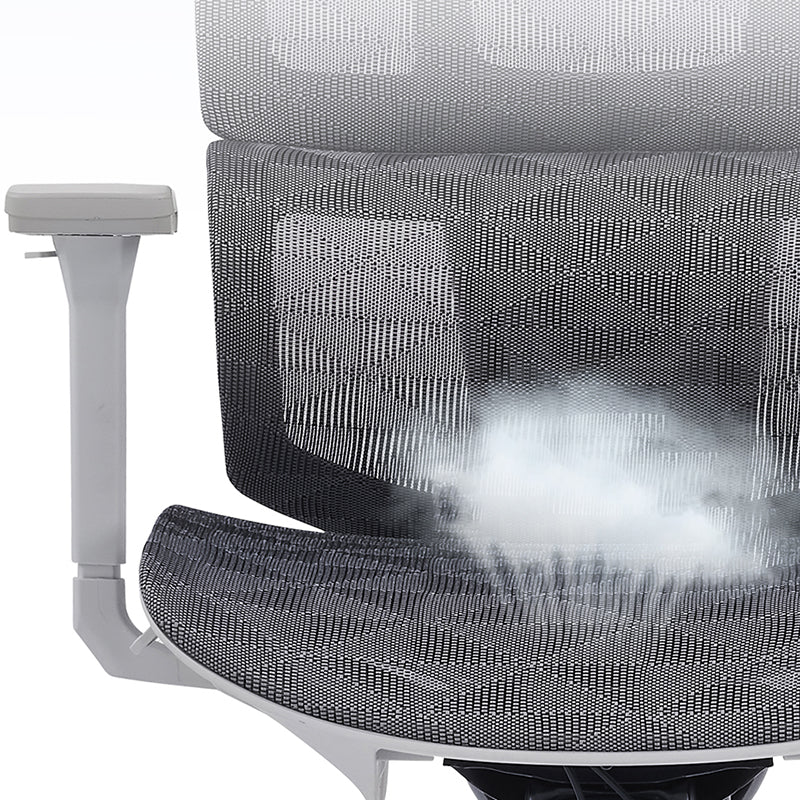 Modern Ergonomic High Back Mesh Grey Executive Office Chair - Adjustable 3D Armrests Lumbar Support Swivel Desk Chair For Home Office