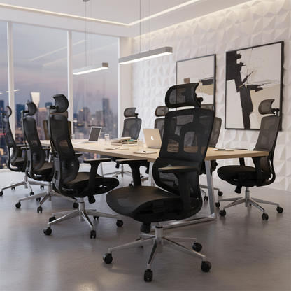 Modern Minimalist High Back Premium Ergonomic Office Chair - 3D Headrest Adjustable Lumbar Support Desk Chair For Home Office