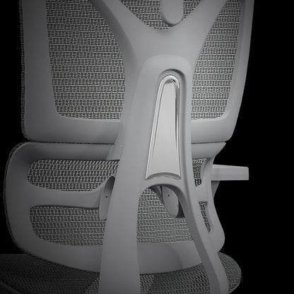 Modern Grey Ergonomic High Back Mesh Office Chair - Adjustable Headrest Lumbar Support Desk Chair For Home Office