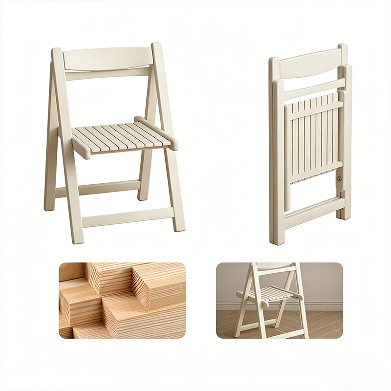 Modern Minimalist Multi-layer Composite Panel Foldable Square Dining Chair With Backrest For Dining Room