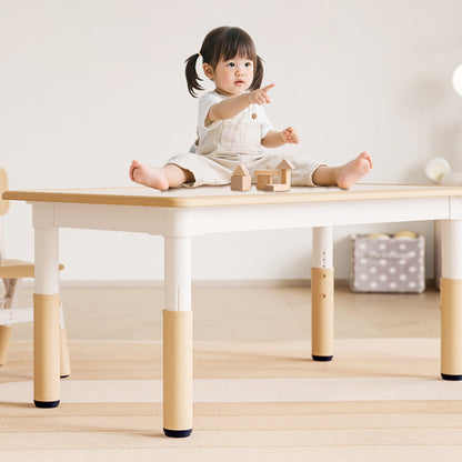 Modern Minimalist Particle Board PP Cylindrical Square Kids Study Table With Adjustable Height For Living Room
