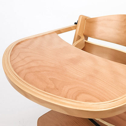 Modern Minimalist Plywood Adjustable Curved Kids High Chair Baby Dining Chair With Armrest & Backrest For Living Room
