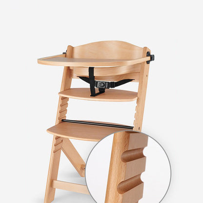 Modern Minimalist Plywood Adjustable Curved Kids High Chair Baby Dining Chair With Armrest & Backrest For Living Room