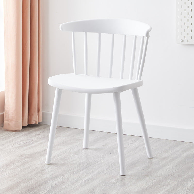 Modern Mid-Century Curved Plastic Dining Chair Open Back For Dining Room