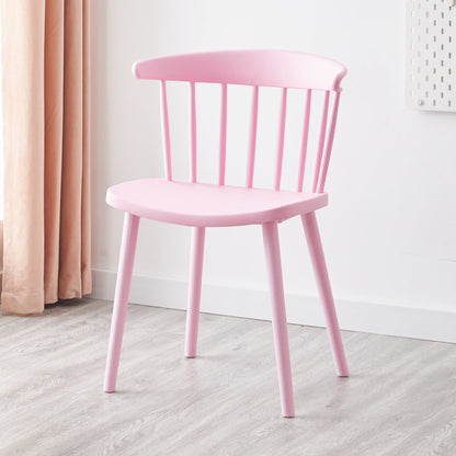 Modern Mid-Century Curved Plastic Dining Chair Open Back For Dining Room