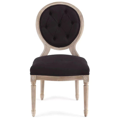 Modern Shabby Chic Distressed White-Painted Ash Wood Polyester Fabric Dining Chair Backrest For Living Room