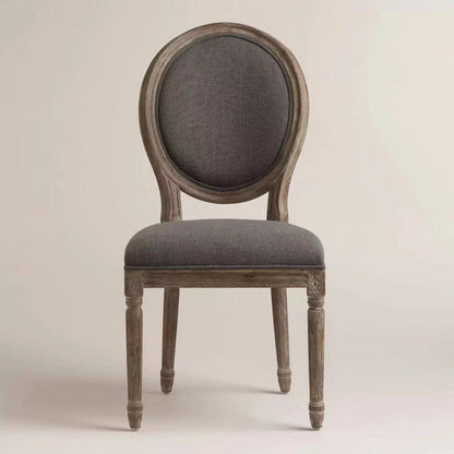 Modern Shabby Chic Distressed White-Painted Ash Wood Polyester Fabric Dining Chair Backrest For Living Room
