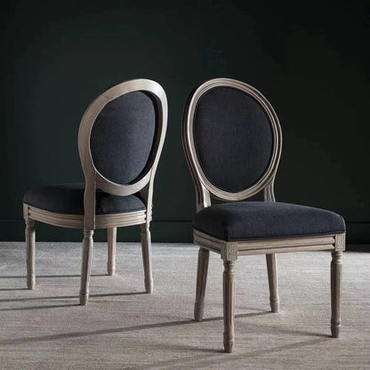 Modern Shabby Chic Distressed White-Painted Ash Wood Polyester Fabric Dining Chair Backrest For Living Room