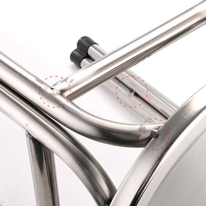 Modern Minimalist Round Stainless Steel Stackable Dining Chair Backless For Dining Room