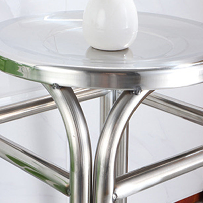 Modern Minimalist Round Stainless Steel Stackable Dining Chair Backless For Dining Room