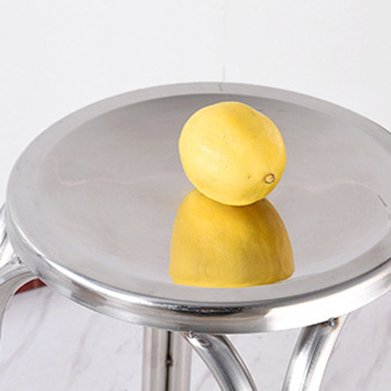 Modern Minimalist Round Stainless Steel Stackable Dining Chair Backless For Dining Room