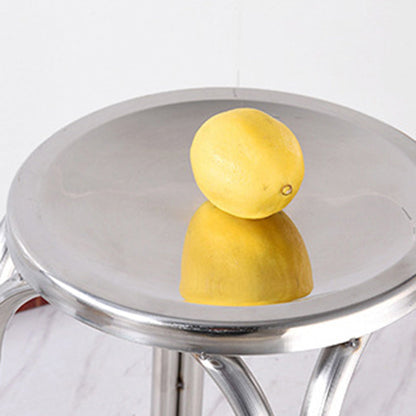 Modern Minimalist Round Stainless Steel Stackable Dining Chair Backless For Dining Room